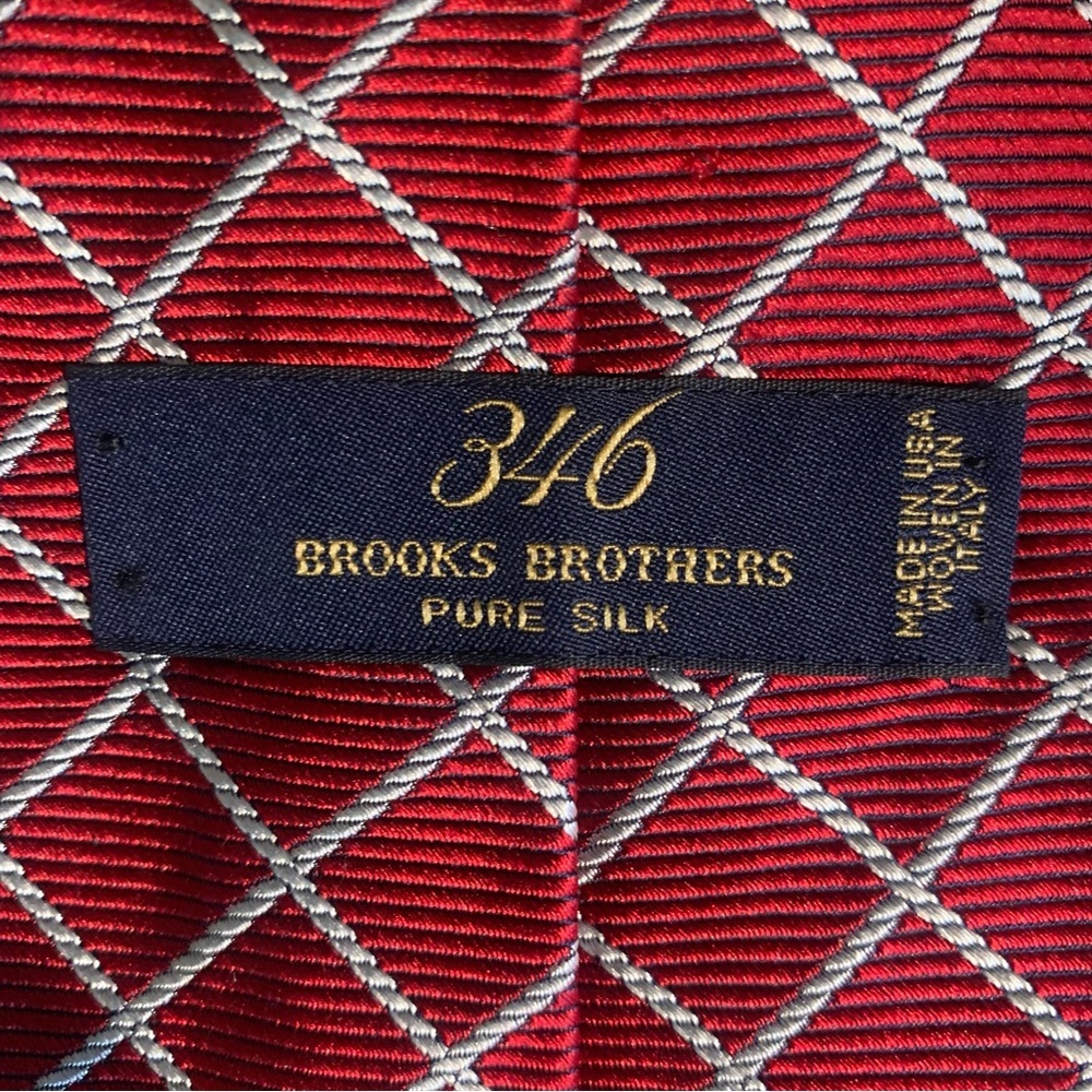 Brooks Brothers Repp Silk classic red tie Jacquard - USA - Woven in Italy - 60” - Picture 5 of 5